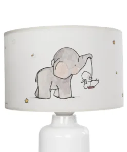 GloboStar® ELEPHANT 204-0025 Παιδικό Eπιτραπέζιο Φωτιστικό Πορτατίφ Μονόφωτο 1 x E27 IP20 Πολύχρωμο Ύφασμα με Λευκό Πλαστικό - Μ24 x Π24 x Υ32cm 14 204 0025 6