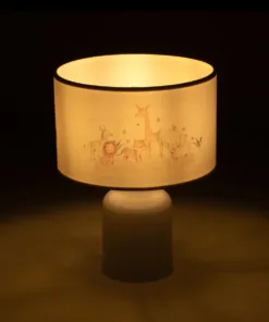 GloboStar® GIRAFFE 204-0026 Παιδικό Eπιτραπέζιο Φωτιστικό Πορτατίφ Μονόφωτο 1 x E27 IP20 Πολύχρωμο Ύφασμα με Λευκό Πλαστικό - Μ24 x Π24 x Υ32cm 9 204 0026 2