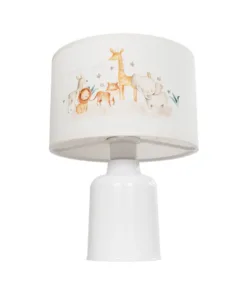 GloboStar® GIRAFFE 204-0026 Παιδικό Eπιτραπέζιο Φωτιστικό Πορτατίφ Μονόφωτο 1 x E27 IP20 Πολύχρωμο Ύφασμα με Λευκό Πλαστικό - Μ24 x Π24 x Υ32cm 11 204 0026 4