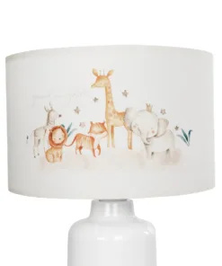 GloboStar® GIRAFFE 204-0026 Παιδικό Eπιτραπέζιο Φωτιστικό Πορτατίφ Μονόφωτο 1 x E27 IP20 Πολύχρωμο Ύφασμα με Λευκό Πλαστικό - Μ24 x Π24 x Υ32cm 12 204 0026 5