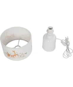 GloboStar® GIRAFFE 204-0026 Παιδικό Eπιτραπέζιο Φωτιστικό Πορτατίφ Μονόφωτο 1 x E27 IP20 Πολύχρωμο Ύφασμα με Λευκό Πλαστικό - Μ24 x Π24 x Υ32cm 14 204 0026 8