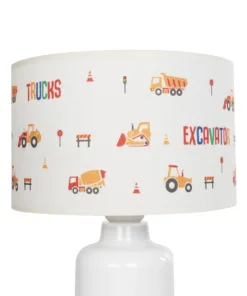 GloboStar® EXCAVATOR 204-0027 Παιδικό Eπιτραπέζιο Φωτιστικό Πορτατίφ Μονόφωτο 1 x E27 IP20 Πολύχρωμο Ύφασμα με Λευκό Πλαστικό - Μ24 x Π24 x Υ32cm 13 204 0027 5