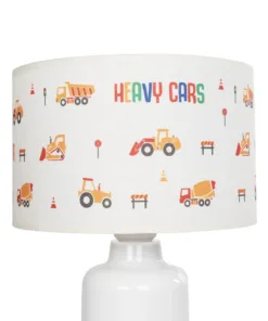 GloboStar® EXCAVATOR 204-0027 Παιδικό Eπιτραπέζιο Φωτιστικό Πορτατίφ Μονόφωτο 1 x E27 IP20 Πολύχρωμο Ύφασμα με Λευκό Πλαστικό - Μ24 x Π24 x Υ32cm 14 204 0027 6