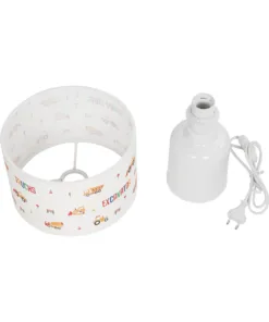 GloboStar® EXCAVATOR 204-0027 Παιδικό Eπιτραπέζιο Φωτιστικό Πορτατίφ Μονόφωτο 1 x E27 IP20 Πολύχρωμο Ύφασμα με Λευκό Πλαστικό - Μ24 x Π24 x Υ32cm 16 204 0027 8