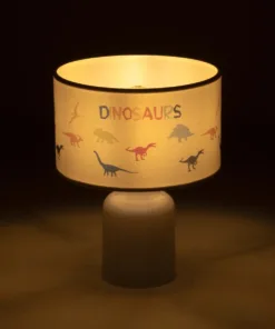 Alternative view of GloboStar® DINO 204-0028 Παιδικό Eπιτραπέζιο Φωτιστικό Πορτατίφ Μονόφωτο 1 x E27 IP20 Πολύχρωμο Ύφασμα με Λευκό Πλαστικό - Μ24 x Π24 x Υ32cm