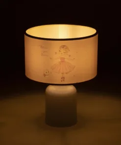 Alternative view of GloboStar® BALLERINA 204-0029 Παιδικό Eπιτραπέζιο Φωτιστικό Πορτατίφ Μονόφωτο 1 x E27 IP20 Πολύχρωμο Ύφασμα με Λευκό Πλαστικό - Μ24 x Π24 x Υ32cm