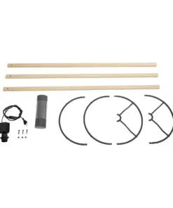 GloboStar® SAGA 204-0044 Μοντέρνο Eπιδαπέδιο Φωτιστικό Μονόφωτο 1 x E27 IP20 Μπεζ Ξύλο με Γκρι Ύφασμα - Μ38 x Π38 x Υ140cm 15 204 0044 8