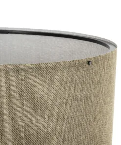 GloboStar® SAGA 204-0047 Μοντέρνο Eπιδαπέδιο Φωτιστικό Μονόφωτο 1 x E27 IP20 Μπεζ Ξύλο με Πράσινο Ύφασμα - Μ38 x Π38 x Υ140cm 12 204 0047 5