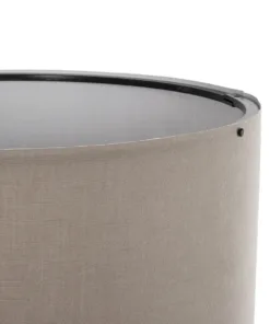 GloboStar® SAGA 204-0048 Μοντέρνο Eπιδαπέδιο Φωτιστικό Μονόφωτο 1 x E27 IP20 Μπεζ Ξύλο με Γκρι Ύφασμα - Μ38 x Π38 x Υ140cm 12 204 0048 5