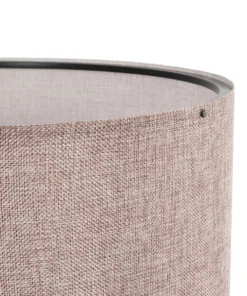 GloboStar® SAGA 204-0049 Μοντέρνο Eπιδαπέδιο Φωτιστικό Μονόφωτο 1 x E27 IP20 Καφέ Ξύλο με Ροζ Ύφασμα - Μ38 x Π38 x Υ140cm 13 204 0049 5