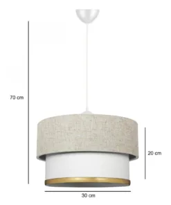 Alternative view of GLOBOSTAR® FOCUS 204-0100 Μοντέρνο Κρεμαστό Φωτιστικό Οροφής με Ντουί 1 x E27 AC 220-240V IP20 - Λευκό & Μπεζ - Μ30 x Π30 x Υ23cm