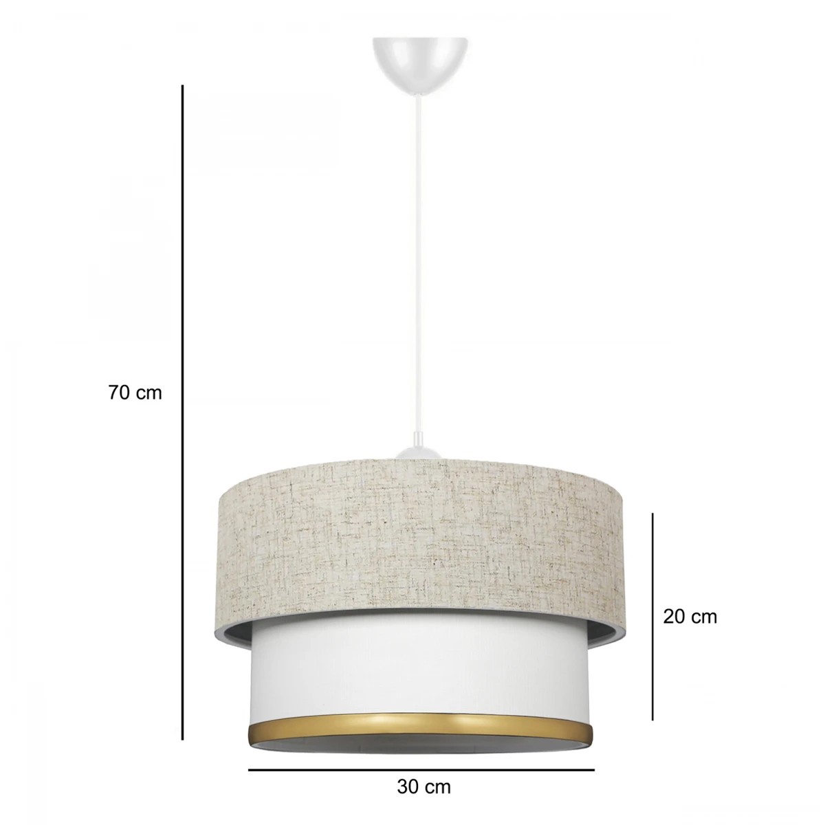 GLOBOSTAR® FOCUS 204-0100 Μοντέρνο Κρεμαστό Φωτιστικό Οροφής με Ντουί 1 x E27 AC 220-240V IP20 - Λευκό & Μπεζ - Μ30 x Π30 x Υ23cm 3 GLOBOSTAR® FOCUS 204-0100 Μοντέρνο Κρεμαστό Φωτιστικό Οροφής με Ντουί 1 x E27 AC 220-240V IP20 - Λευκό & Μπεζ - Μ30 x Π30 x Υ23cm - Image 2