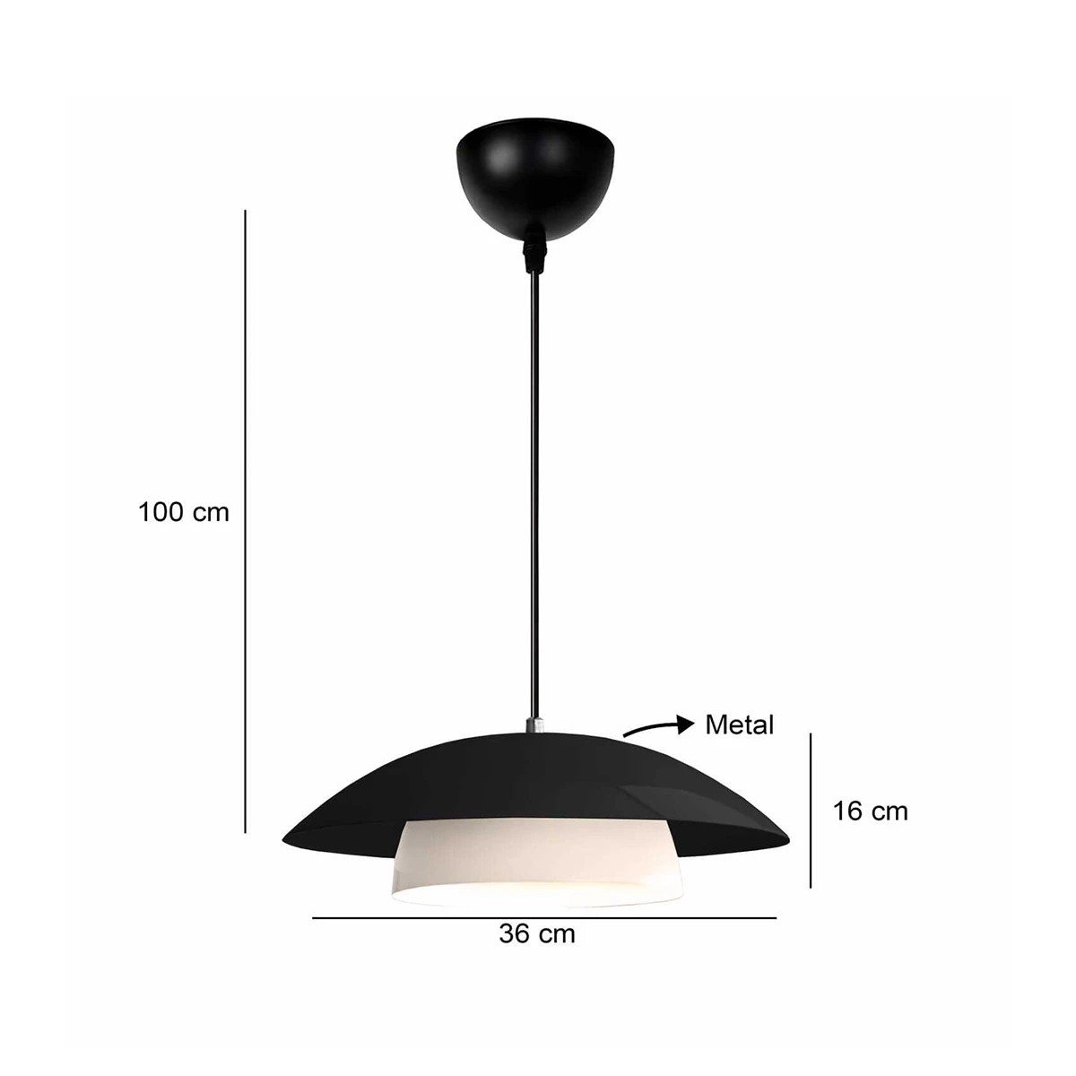 GLOBOSTAR® AURA 204-0117 Μοντέρνο Κρεμαστό Φωτιστικό Οροφής με Ντουί 1 x E27 AC 220-240V IP20 - Μαύρο & Λευκό - Μ31 x Π31 x Υ27cm 3 GLOBOSTAR® AURA 204-0117 Μοντέρνο Κρεμαστό Φωτιστικό Οροφής με Ντουί 1 x E27 AC 220-240V IP20 - Μαύρο & Λευκό - Μ31 x Π31 x Υ27cm - Image 2