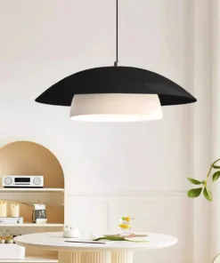 GLOBOSTAR® AURA 204-0117 Μοντέρνο Κρεμαστό Φωτιστικό Οροφής με Ντουί 1 x E27 AC 220-240V IP20 - Μαύρο & Λευκό - Μ31 x Π31 x Υ27cm 6 204 0117 3