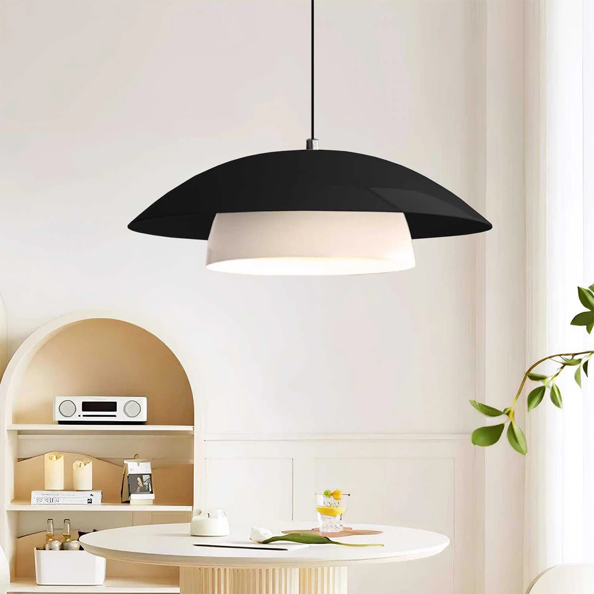 GLOBOSTAR® AURA 204-0117 Μοντέρνο Κρεμαστό Φωτιστικό Οροφής με Ντουί 1 x E27 AC 220-240V IP20 - Μαύρο & Λευκό - Μ31 x Π31 x Υ27cm 4 GLOBOSTAR® AURA 204-0117 Μοντέρνο Κρεμαστό Φωτιστικό Οροφής με Ντουί 1 x E27 AC 220-240V IP20 - Μαύρο & Λευκό - Μ31 x Π31 x Υ27cm - Image 3