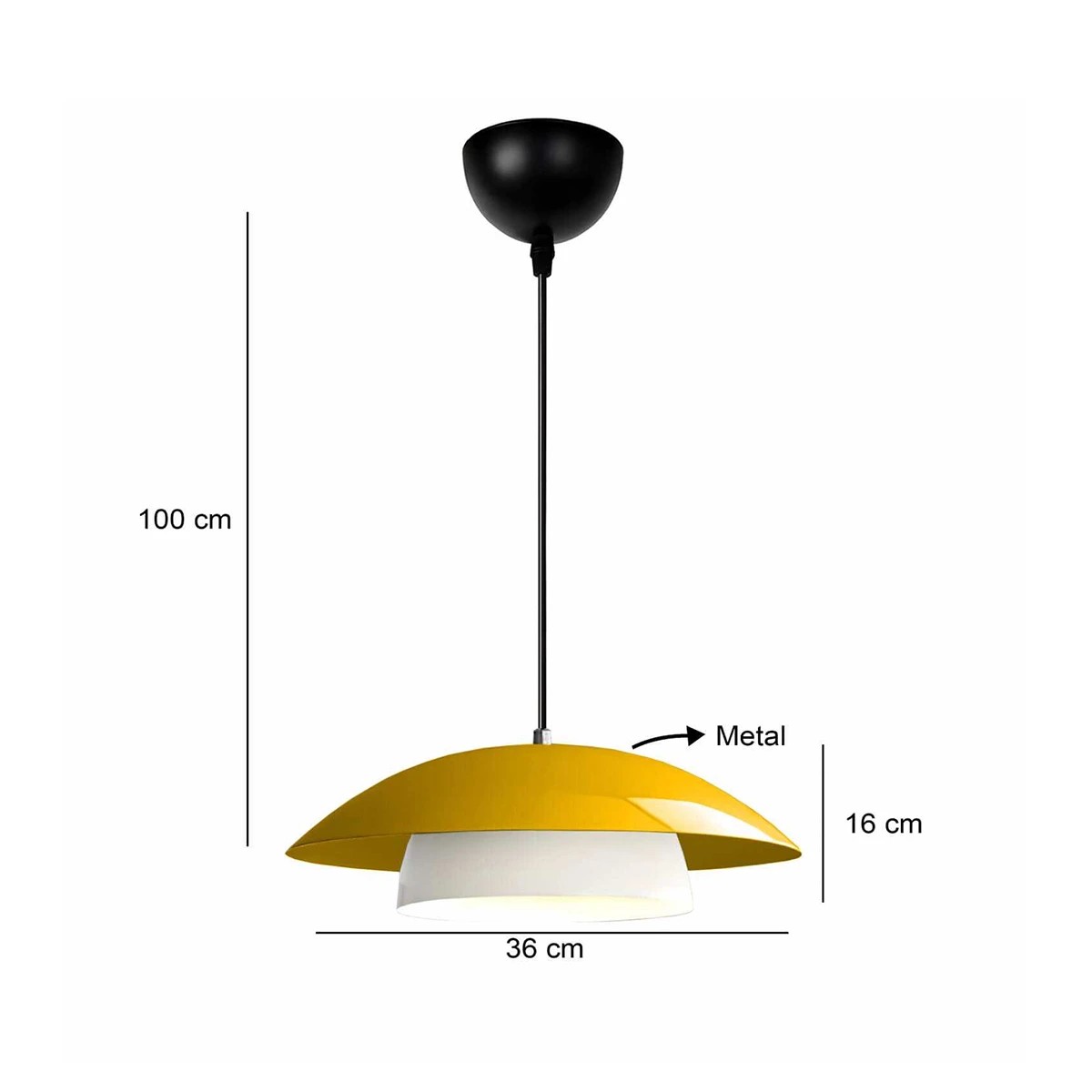GLOBOSTAR® AURA 204-0118 Μοντέρνο Κρεμαστό Φωτιστικό Οροφής με Ντουί 1 x E27 AC 220-240V IP20 - Κίτρινο & Λευκό - Μ31 x Π31 x Υ27cm 3 GLOBOSTAR® AURA 204-0118 Μοντέρνο Κρεμαστό Φωτιστικό Οροφής με Ντουί 1 x E27 AC 220-240V IP20 - Κίτρινο & Λευκό - Μ31 x Π31 x Υ27cm - Image 2