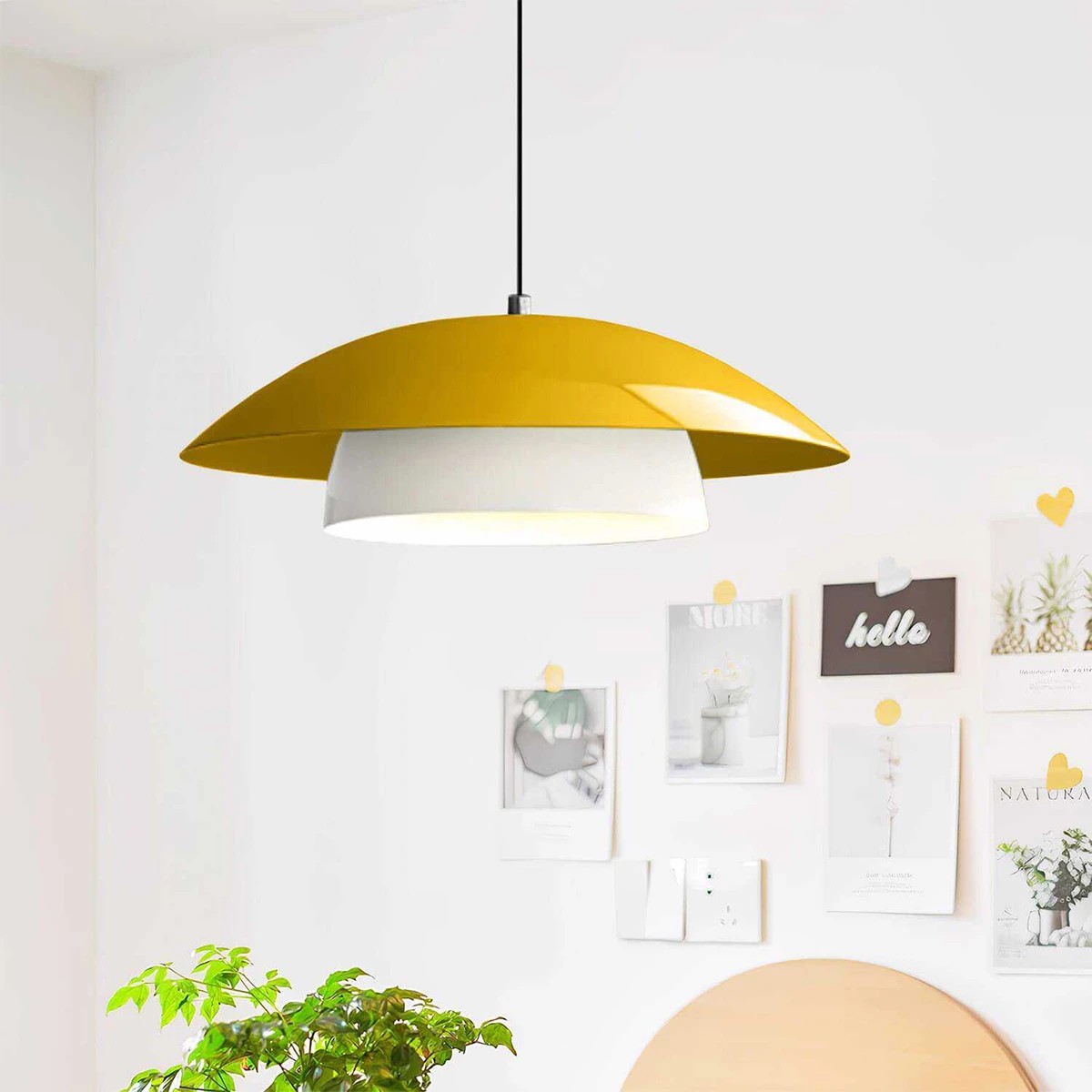 GLOBOSTAR® AURA 204-0118 Μοντέρνο Κρεμαστό Φωτιστικό Οροφής με Ντουί 1 x E27 AC 220-240V IP20 - Κίτρινο & Λευκό - Μ31 x Π31 x Υ27cm 4 GLOBOSTAR® AURA 204-0118 Μοντέρνο Κρεμαστό Φωτιστικό Οροφής με Ντουί 1 x E27 AC 220-240V IP20 - Κίτρινο & Λευκό - Μ31 x Π31 x Υ27cm - Image 3