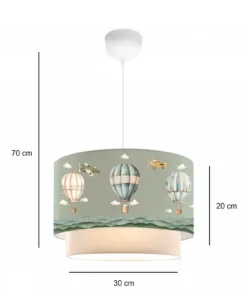 Alternative view of GLOBOSTAR® BALLON 204-0120 Παιδικό Κρεμαστό Φωτιστικό Οροφής με Ντουί 1 x E27 AC 220-240V IP20 - Πολύχρωμο - Μ30 x Π30 x Υ20cm