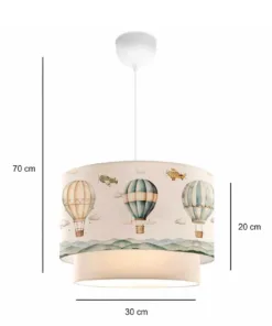 Alternative view of GLOBOSTAR® BALLON 204-0121 Παιδικό Κρεμαστό Φωτιστικό Οροφής με Ντουί 1 x E27 AC 220-240V IP20 - Πολύχρωμο - Μ30 x Π30 x Υ20cm