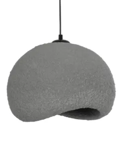 GLOBOSTAR® STONE 204-0122 Μοντέρνο Κρεμαστό Φωτιστικό Οροφής με Ντουί 1 x E27 AC 220-240V IP20 - Γκρι - Μ35 x Π31 x Υ26cm 14 204 0122 4