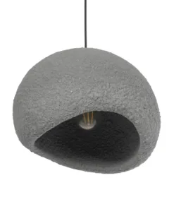 GLOBOSTAR® STONE 204-0122 Μοντέρνο Κρεμαστό Φωτιστικό Οροφής με Ντουί 1 x E27 AC 220-240V IP20 - Γκρι - Μ35 x Π31 x Υ26cm 15 204 0122 5