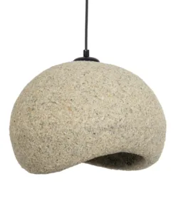 GLOBOSTAR® STONE 204-0123 Μοντέρνο Κρεμαστό Φωτιστικό Οροφής με Ντουί 1 x E27 AC 220-240V IP20 - Μπεζ - Μ35 x Π31 x Υ26cm 14 204 0123 4