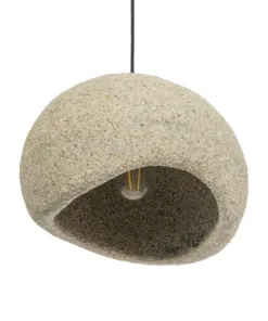 GLOBOSTAR® STONE 204-0123 Μοντέρνο Κρεμαστό Φωτιστικό Οροφής με Ντουί 1 x E27 AC 220-240V IP20 - Μπεζ - Μ35 x Π31 x Υ26cm 15 204 0123 5