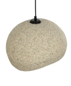 GLOBOSTAR® STONE 204-0123 Μοντέρνο Κρεμαστό Φωτιστικό Οροφής με Ντουί 1 x E27 AC 220-240V IP20 - Μπεζ - Μ35 x Π31 x Υ26cm 16 204 0123 6