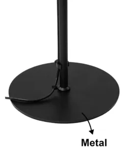 GloboStar® FLY 204-0127 Μοντέρνο Eπιδαπέδιο Φωτιστικό Μονόφωτο 1 x E27 IP20 Μαύρο & Χρυσό Μέταλλο με Μπεζ Ύφασμα - Μ38 x Π38 x Υ155cm 8 204 0127 3