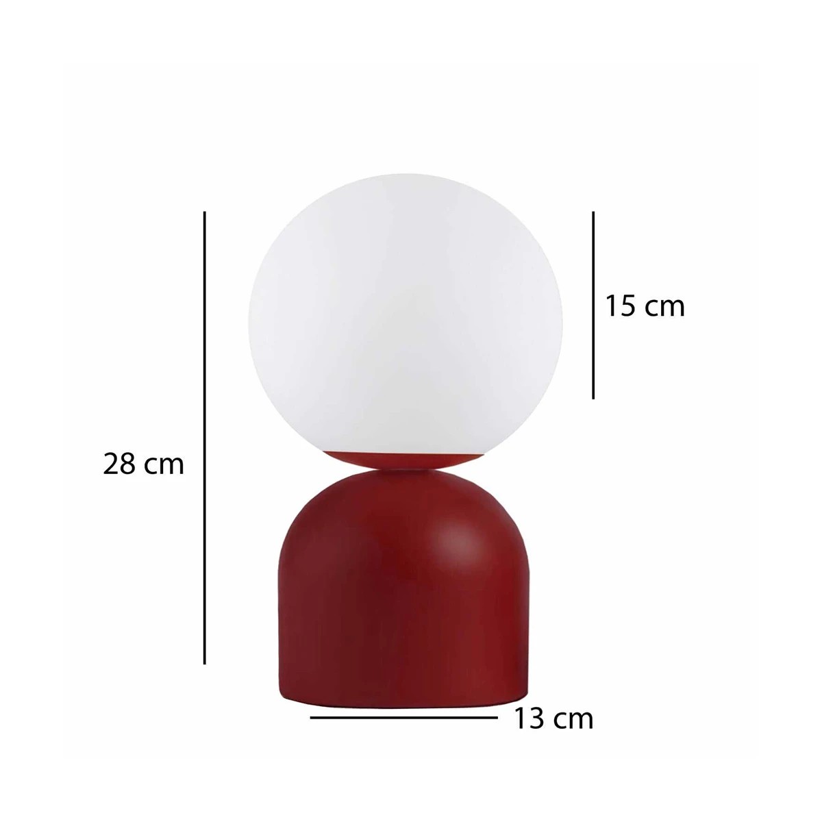 GloboStar® MAGIC 204-0135 Μοντέρνο Eπιτραπέζιο Φωτιστικό Μονόφωτο 1 x E27 IP20 Κόκκινο Μέταλλο με Λευκό Γυαλί - Μ13 x Π13 x Υ28cm 3 GloboStar® MAGIC 204-0135 Μοντέρνο Eπιτραπέζιο Φωτιστικό Μονόφωτο 1 x E27 IP20 Κόκκινο Μέταλλο με Λευκό Γυαλί - Μ13 x Π13 x Υ28cm - Image 2