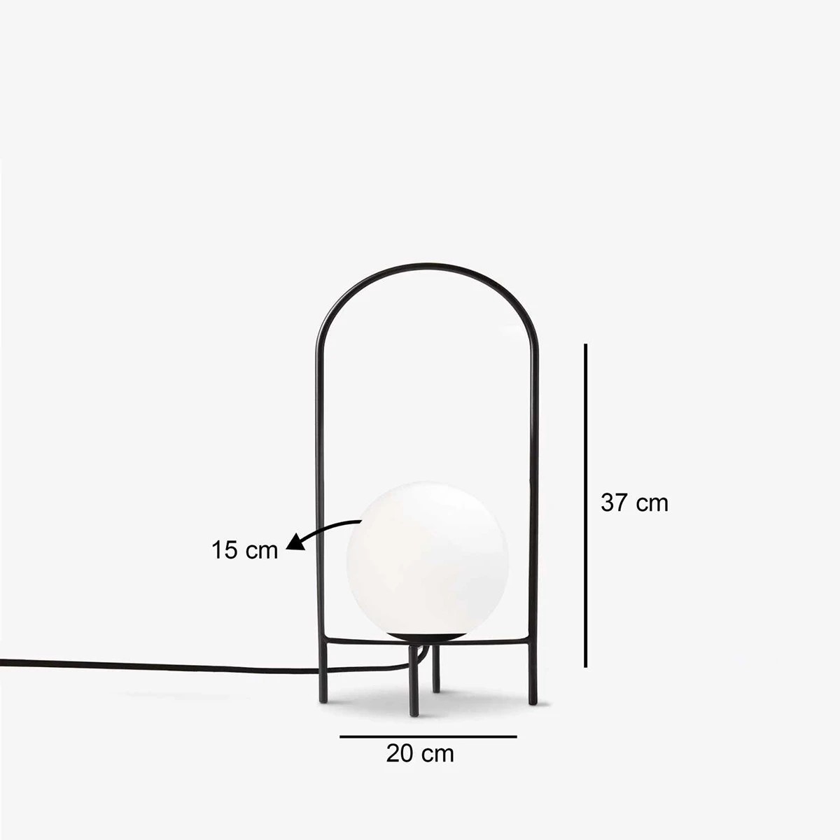 GloboStar® SPIDY 204-0139 Μοντέρνο Eπιτραπέζιο Φωτιστικό Μονόφωτο 1 x E27 IP20 Μαύρο Μέταλλο με Λευκό Γυαλί - Μ20 x Π20 x Υ37cm 3 GloboStar® SPIDY 204-0139 Μοντέρνο Eπιτραπέζιο Φωτιστικό Μονόφωτο 1 x E27 IP20 Μαύρο Μέταλλο με Λευκό Γυαλί - Μ20 x Π20 x Υ37cm - Image 2