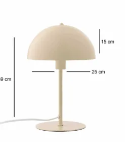 Alternative view of GloboStar® GASCEIO 204-0140 Μοντέρνο Eπιτραπέζιο Φωτιστικό Μονόφωτο 1 x E27 IP20 Μπεζ Μέταλλο - Μ25 x Π25 x Υ39cm