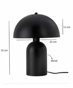 Alternative view of GloboStar® GASCO 204-0146 Μοντέρνο Eπιτραπέζιο Φωτιστικό Μονόφωτο 1 x E27 IP20 Μαύρο Μέταλλο - Μ25 x Π25 x Υ35cm