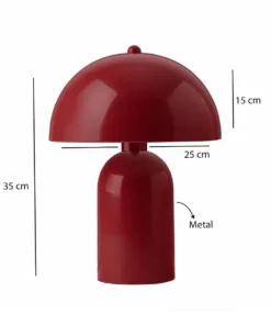 Alternative view of GloboStar® GASCO 204-0148 Μοντέρνο Eπιτραπέζιο Φωτιστικό Μονόφωτο 1 x E27 IP20 Κόκκινο Μέταλλο - Μ25 x Π25 x Υ35cm