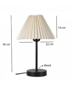 Alternative view of GloboStar® ORACLE 204-0156 Μοντέρνο Eπιτραπέζιο Φωτιστικό Μονόφωτο 1 x E27 IP20 Μαύρο Μέταλλο με Μπεζ Ύφασμα - Μ22 x Π22 x Υ36cm