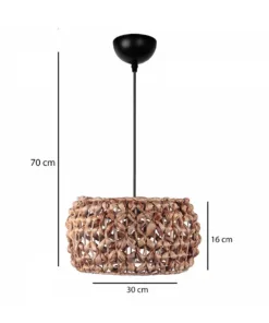 Alternative view of GLOBOSTAR® DARIO 204-0159 Boho Κρεμαστό Φωτιστικό Οροφής με Ντουί 1 x E27 AC 220-240V IP20 - Καφέ - Μ29 x Π29 x Υ16cm