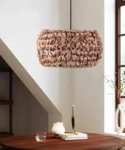 GLOBOSTAR® DARIO 204-0159 Boho Κρεμαστό Φωτιστικό Οροφής με Ντουί 1 x E27 AC 220-240V IP20 - Καφέ - Μ29 x Π29 x Υ16cm 6 204 0159 3