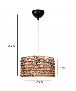 Alternative view of GLOBOSTAR® POMEGRANDE 204-0160 Boho Κρεμαστό Φωτιστικό Οροφής με Ντουί 1 x E27 AC 220-240V IP20 - Καφέ - Μ29 x Π29 x Υ16cm
