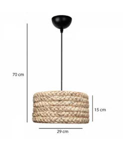 Alternative view of GLOBOSTAR® POMEGRANDE 204-0161 Boho Κρεμαστό Φωτιστικό Οροφής με Ντουί 1 x E27 AC 220-240V IP20 - Μπεζ - Μ29 x Π29 x Υ15cm