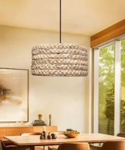 GLOBOSTAR® POMEGRANDE 204-0161 Boho Κρεμαστό Φωτιστικό Οροφής με Ντουί 1 x E27 AC 220-240V IP20 - Μπεζ - Μ29 x Π29 x Υ15cm 6 204 0161 3