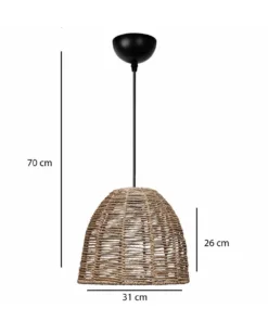 Alternative view of GLOBOSTAR® MEKA 204-0162 Boho Κρεμαστό Φωτιστικό Οροφής με Ντουί 1 x E27 AC 220-240V IP20 - Καφε - Μ31 x Π31 x Υ26cm