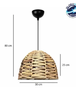 Alternative view of GLOBOSTAR® MEKA 204-0165 Boho Κρεμαστό Φωτιστικό Οροφής με Ντουί 1 x E27 AC 220-240V IP20 - Μπεζ - Μ30 x Π30 x Υ25cm