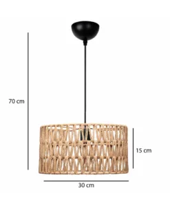 Alternative view of GLOBOSTAR® POMEGRANDE 204-0166 Boho Κρεμαστό Φωτιστικό Οροφής με Ντουί 1 x E27 AC 220-240V IP20 - Μπεζ - Μ30 x Π30 x Υ15cm