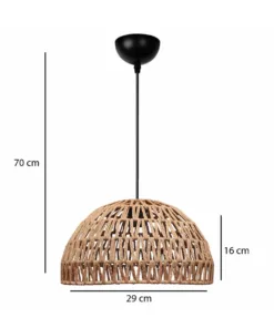 Alternative view of GLOBOSTAR® SAND 204-0167 Boho Κρεμαστό Φωτιστικό Οροφής με Ντουί 1 x E27 AC 220-240V IP20 - Μπεζ - Μ29 x Π29 x Υ16cm