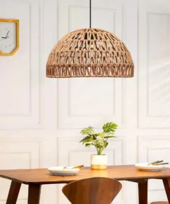 GLOBOSTAR® SAND 204-0167 Boho Κρεμαστό Φωτιστικό Οροφής με Ντουί 1 x E27 AC 220-240V IP20 - Μπεζ - Μ29 x Π29 x Υ16cm 6 204 0167 3