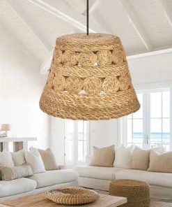 GLOBOSTAR® PANIER 204-0171 Boho Κρεμαστό Φωτιστικό Οροφής με Ντουί 1 x E27 AC 220-240V IP20 - Μπεζ - Μ32 x Π32 x Υ30cm 6 204 0171 3