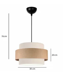 Alternative view of GLOBOSTAR® SOHO 204-0172 Μοντέρνο Κρεμαστό Φωτιστικό Οροφής με Ντουί 1 x E27 AC 220-240V IP20 - Καφέ & Μπεζ - Μ30 x Π30 x Υ20cm