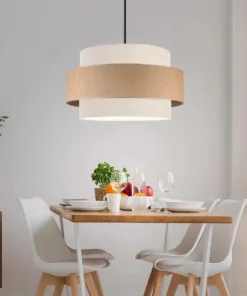 GLOBOSTAR® SOHO 204-0172 Μοντέρνο Κρεμαστό Φωτιστικό Οροφής με Ντουί 1 x E27 AC 220-240V IP20 - Καφέ & Μπεζ - Μ30 x Π30 x Υ20cm 6 204 0172 3