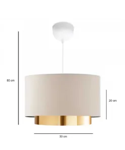 Alternative view of GLOBOSTAR® BASIL 204-0173 Μοντέρνο Κρεμαστό Φωτιστικό Οροφής με Ντουί 1 x E27 AC 220-240V IP20 - Μπεζ & Χρυσό - Μ30 x Π30 x Υ20cm