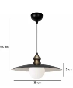 Alternative view of GLOBOSTAR® STUDY 204-0175 Μοντέρνο Κρεμαστό Φωτιστικό Οροφής με Ντουί 1 x E27 AC 220-240V IP20 - Μπρούτζινο & Μαύρο - Μ31 x Π31 x Υ27cm